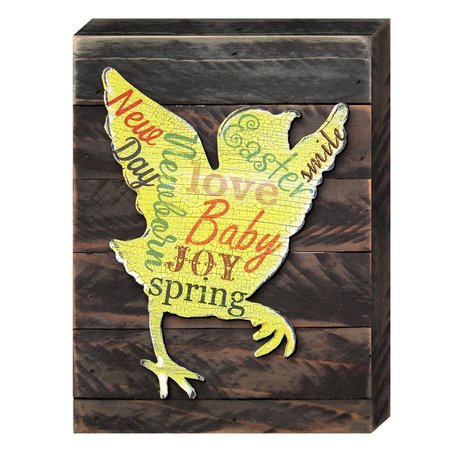 DESIGNOCRACY Baby Chick Easter Art on Board Wall Decor 9871612